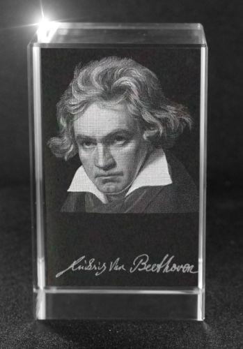 3D Glasquader Motiv: 3D Autogramm Ludwig van Beethoven