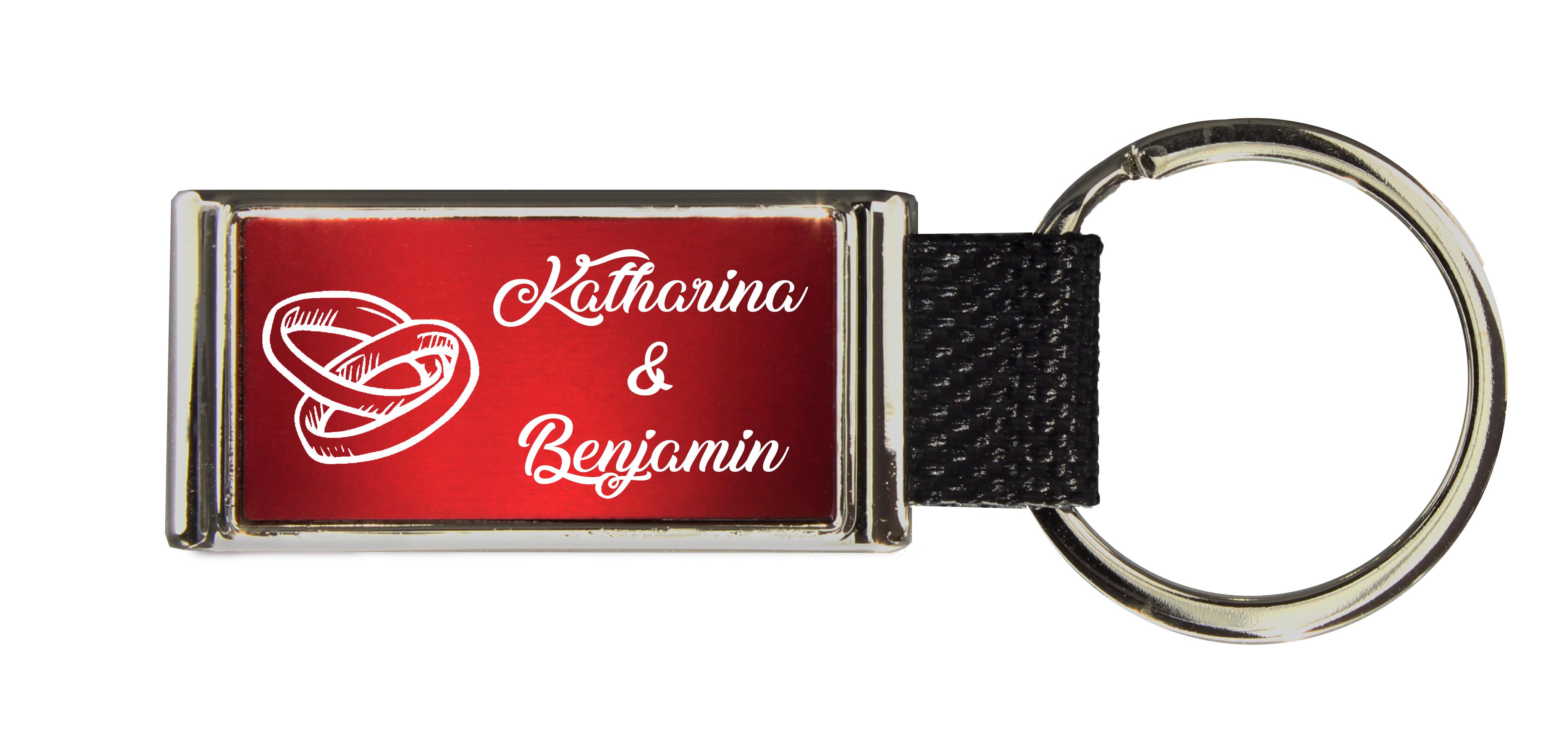 Schlüsselanhänger GLORIA   Liebesmotiv mit 2 Namen graviert   Motiv M031