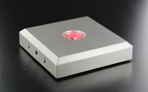 LED LEUCHTSOCKEL   5 bunte LED   COLOR STOP   Farbe Silber