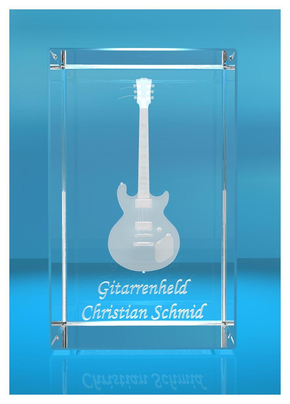 3D Glasquader | Gitarre No. 4 mit Wunschnamen | Geschenk für Gitarrist | Musiker | Bandmitglied | E-Gitarre