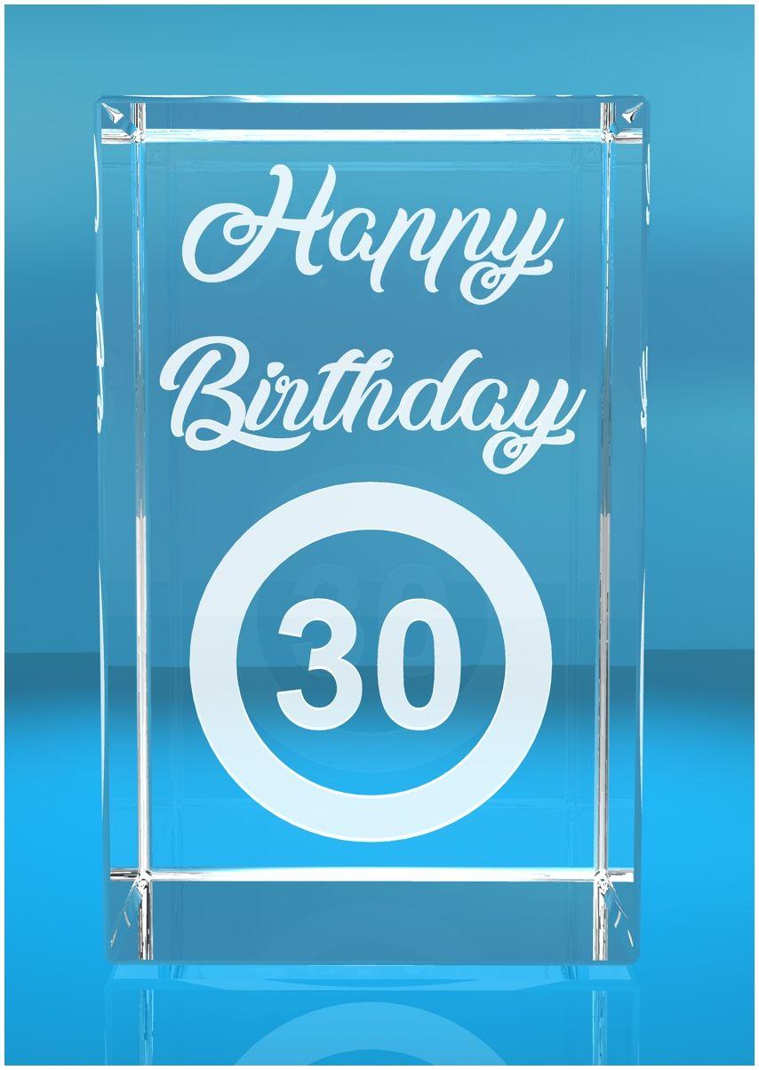 VIP-LASER   2D Glaskristall   Verkehrszeichen Happy Birthday   Dein Jahr