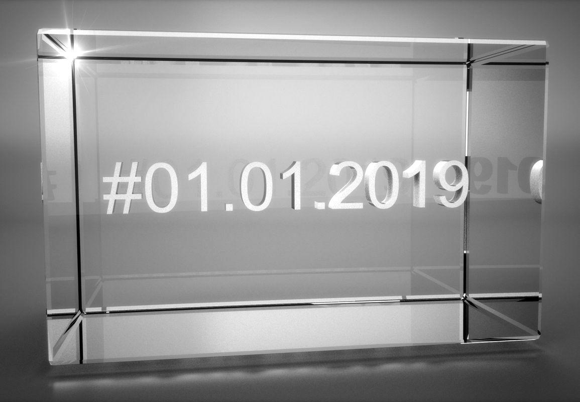 3D Glasquader   Motiv Hashtag   Wunschdatum
