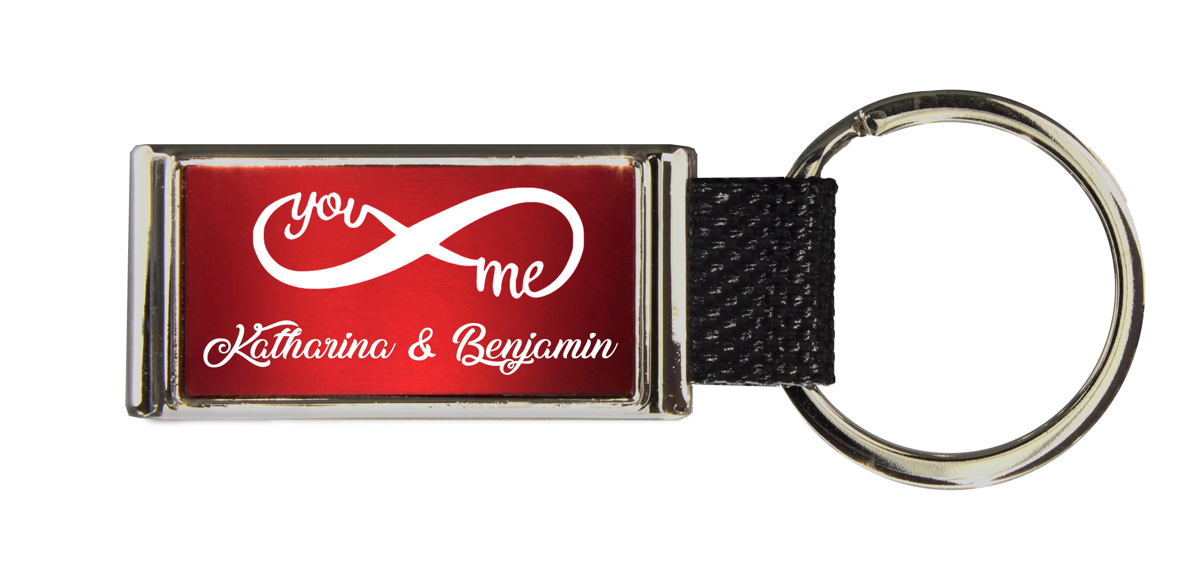 Schlüsselanhänger GLORIA    Liebesmotiv mit 2 Namen graviert   Motiv M066