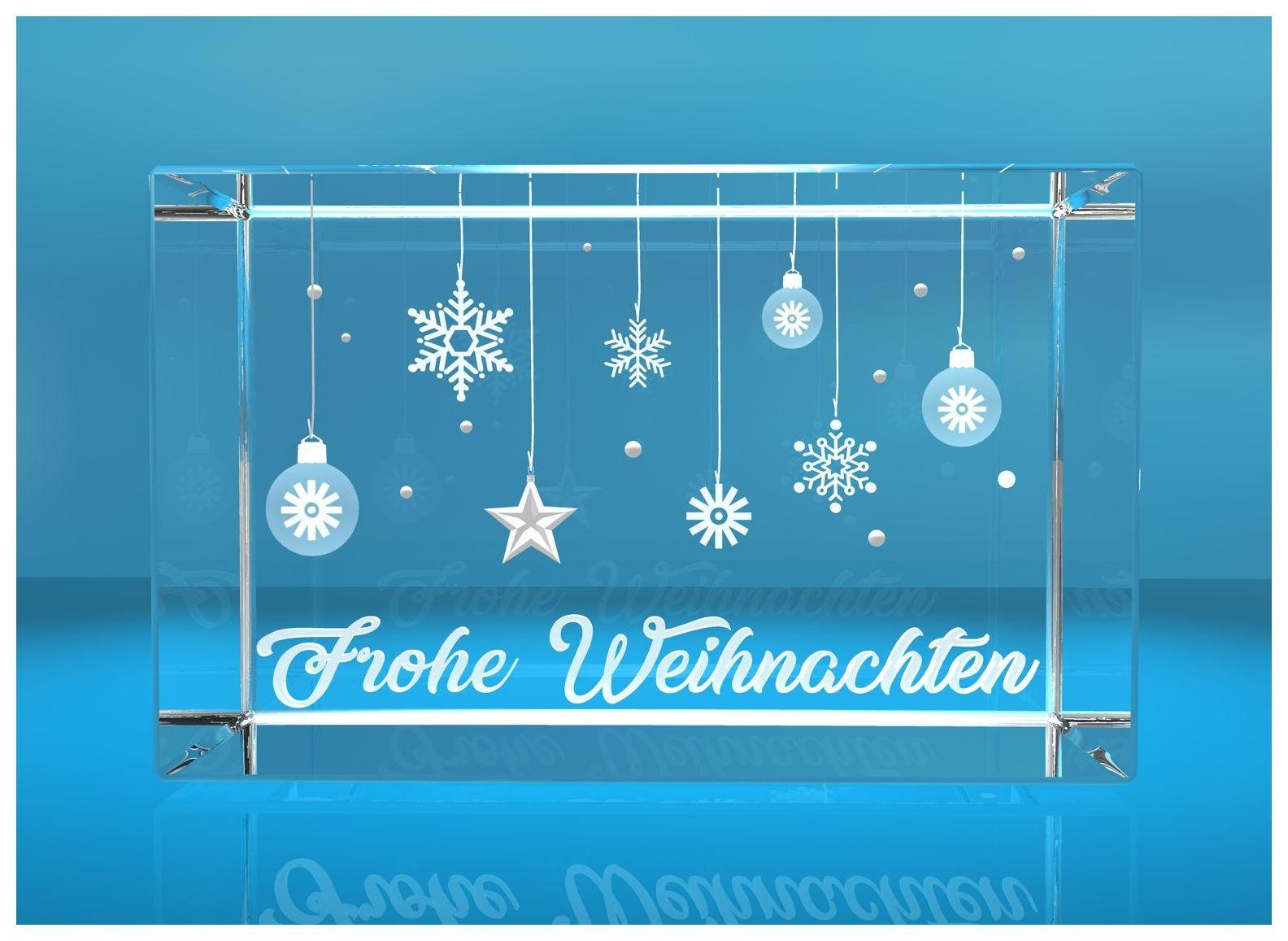 3D Glasquader I Frohe Weihnachten I Weihnachtskugeln mit Text