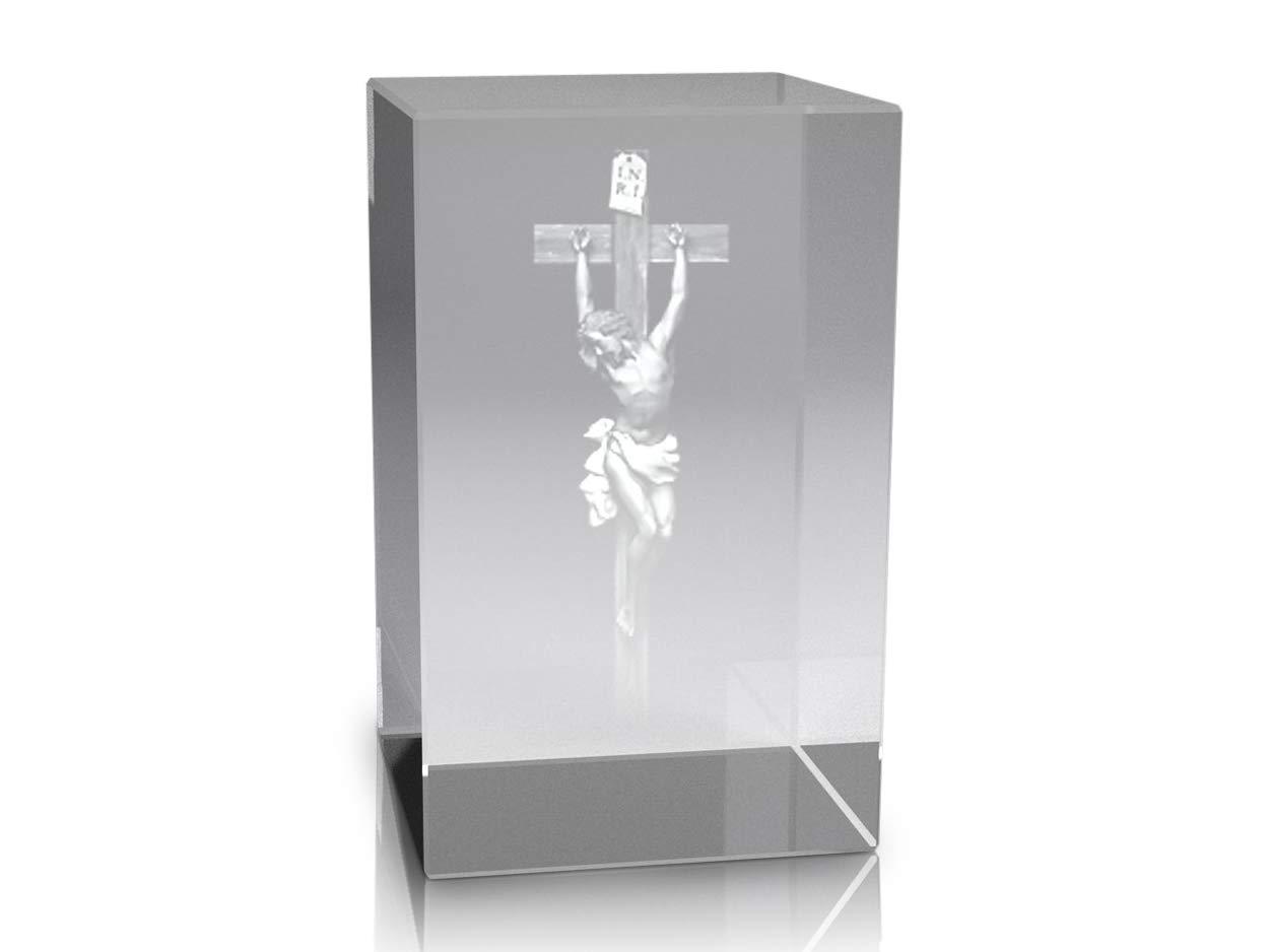 VIP-LASER 3D Glaskristall XL Jesus am Kreuz I.N.R.I in High Quality