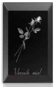 VIP-LASER 3D Glas Kristall Rose mit Text  Verzeih mir!
