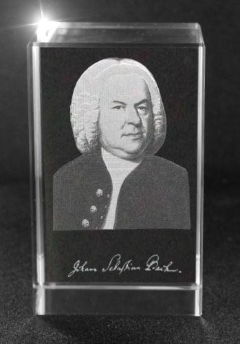 3D Glasquader Motiv: 3D Autogramm Johann Sebastian Bach