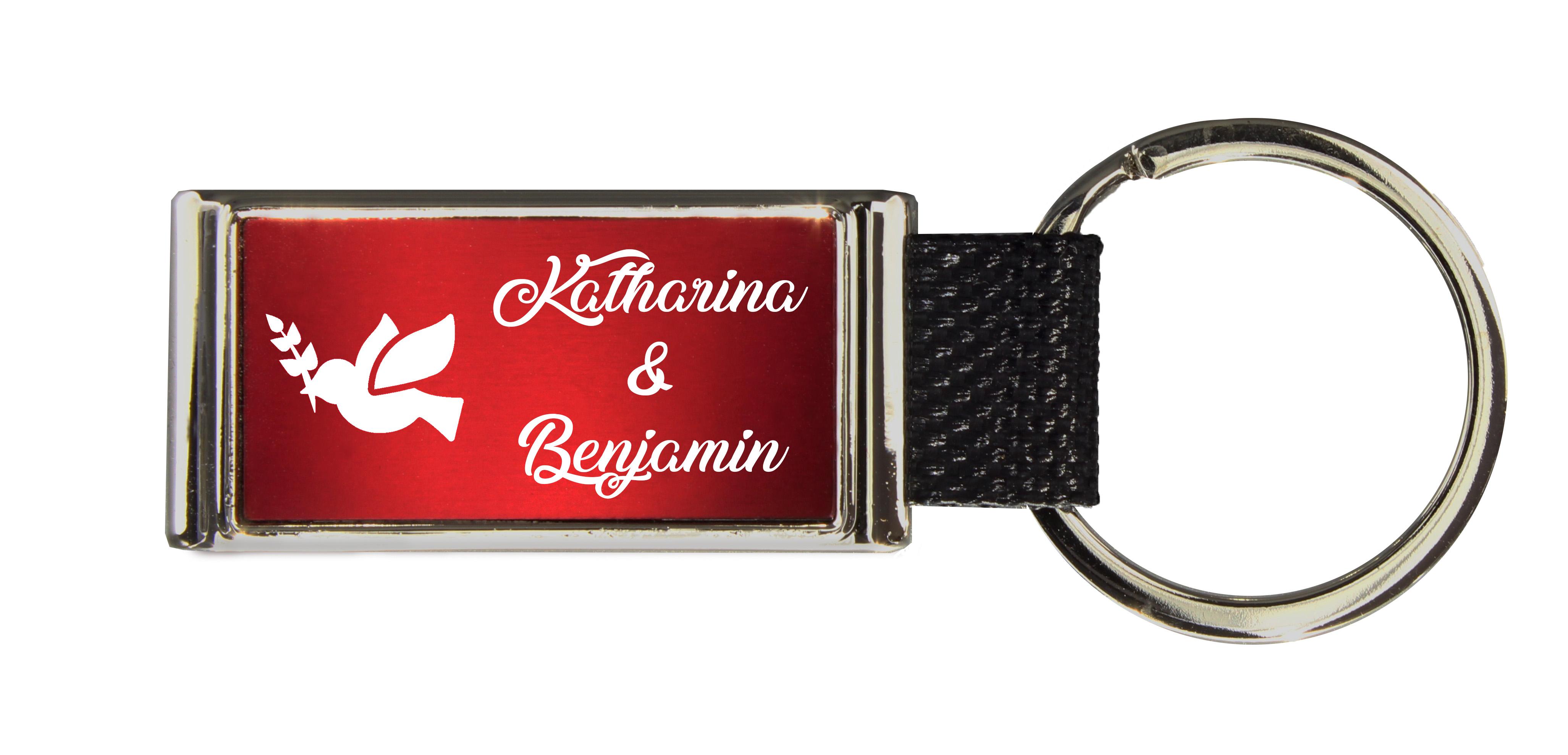 Schlüsselanhänger GLORIA   Liebesmotiv mit 2 Namen graviert   Motiv M034