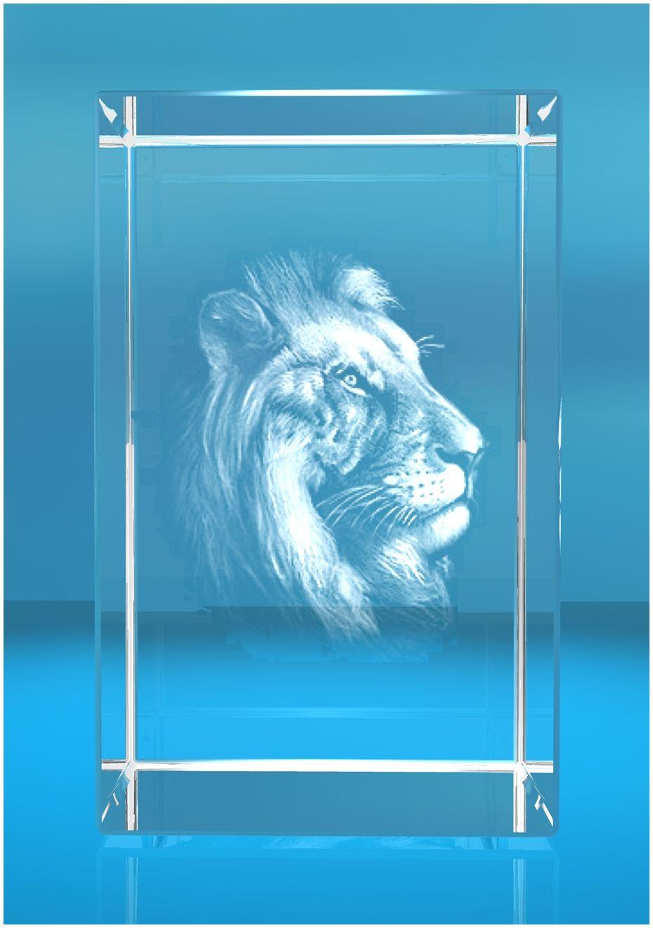 3D Glasquader Motiv: Löwenkopf