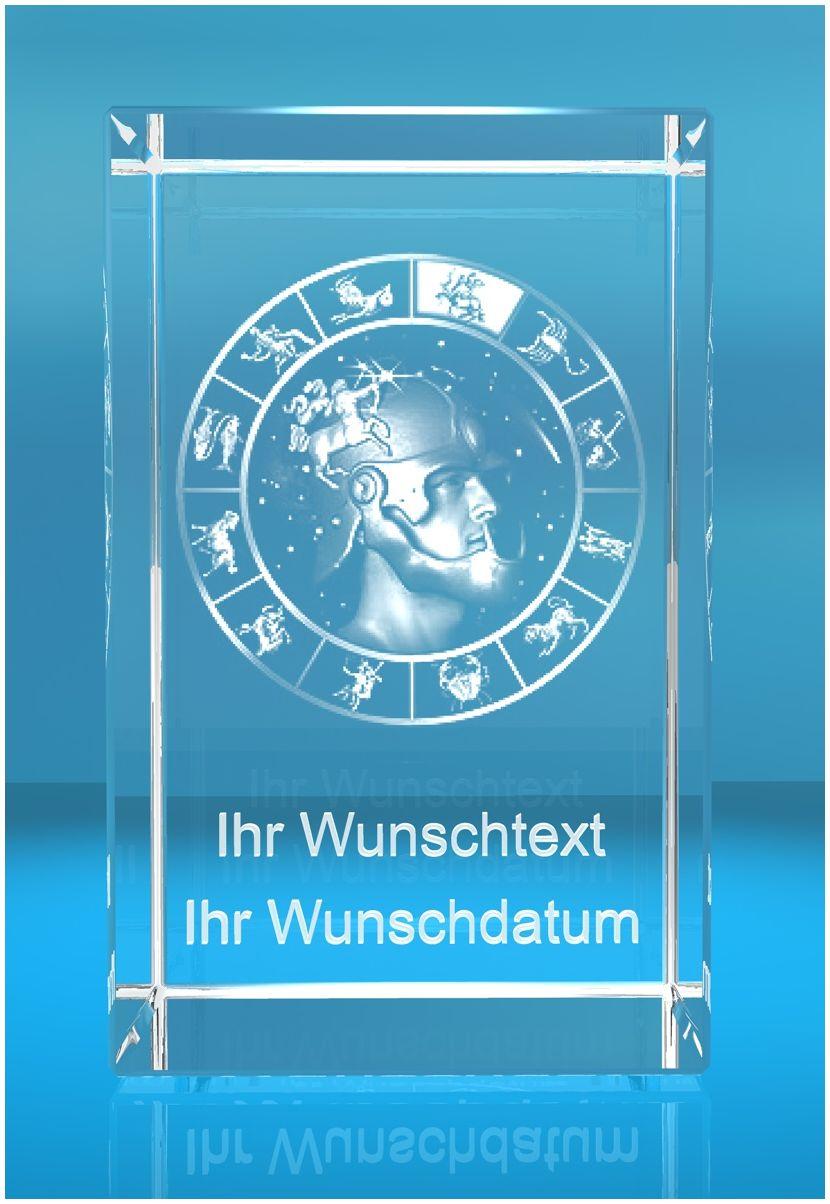 3D Glasquader   Motiv: Sternzeichen Schütze + Wunschtext