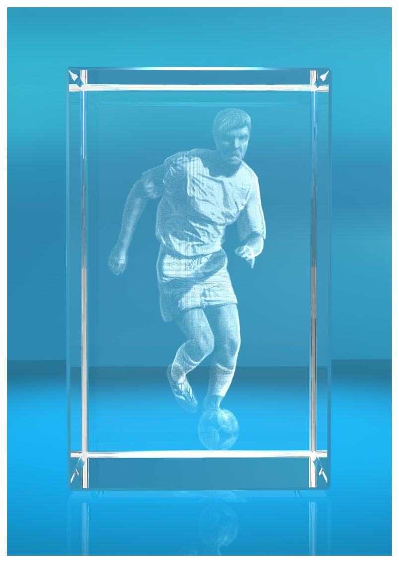 3D Glasquader   Motiv: Fußballer