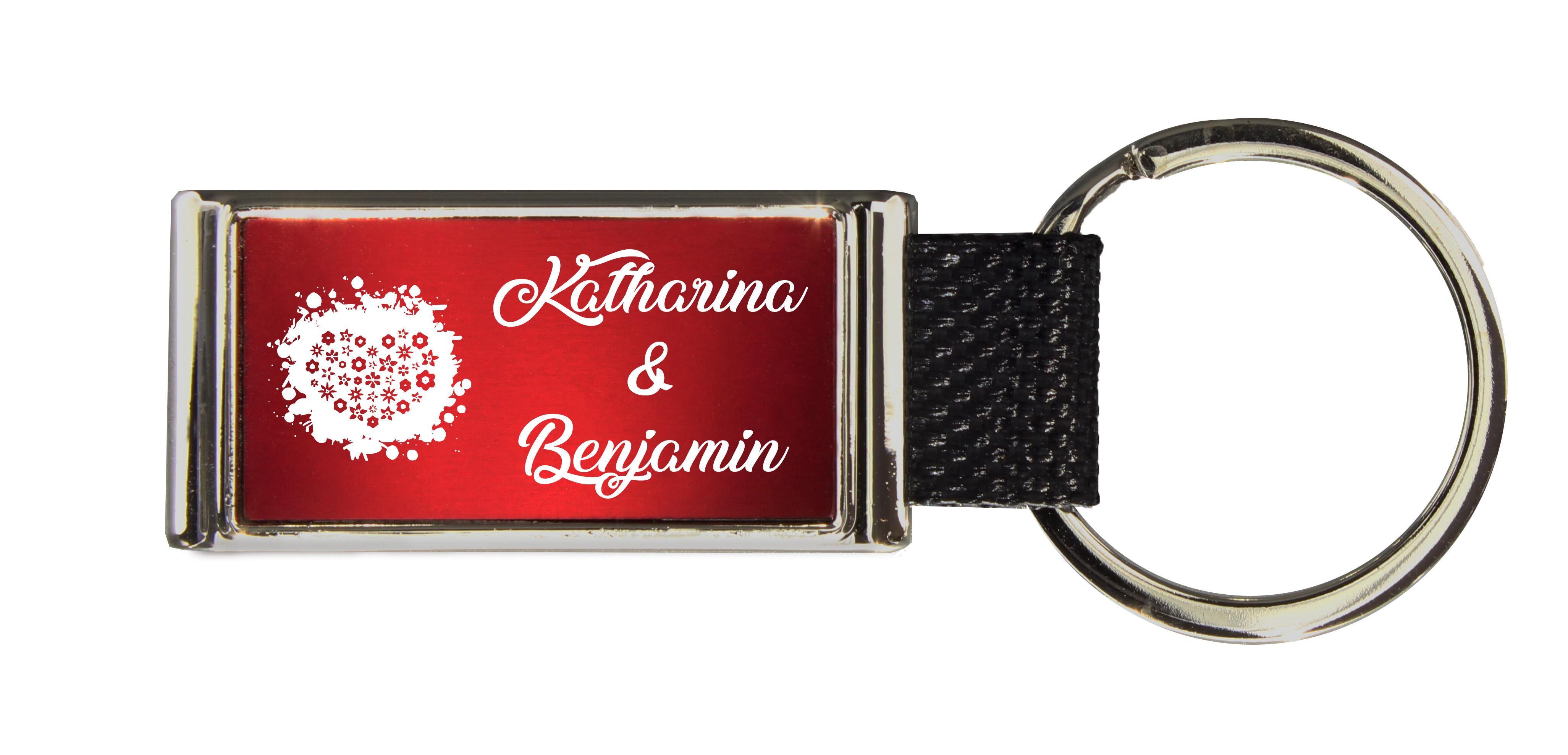 Schlüsselanhänger GLORIA   Liebesmotiv mit 2 Namen graviert   Motiv M012