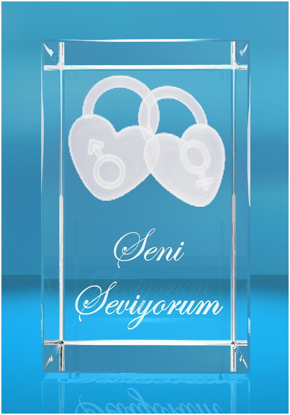 3D Glasquader I Liebesschlösser I Text: Seni Seviyorum